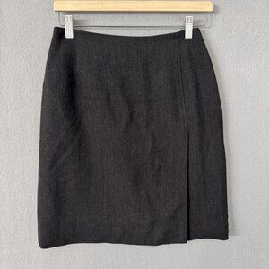 LRL Ralph Lauren Pencil Skirt Charcoal Gray 100% Wool Made in USA Size 4